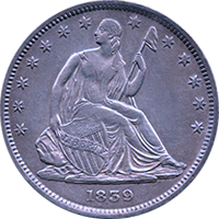 1839 Seated Liberty Half Dollar