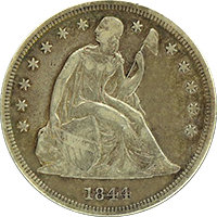 1844 Seated Liberty Dollar