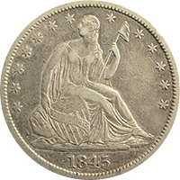 1845 Seated Liberty Half Dollar
