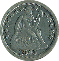 1845 O Seated Liberty Dime