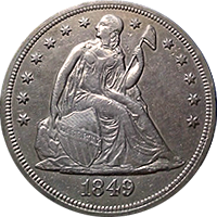 1849 Seated Liberty Dollar