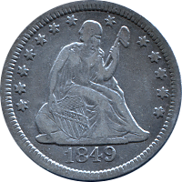 1849 O Seated Liberty Quarter