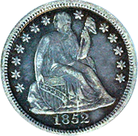 1852 O Seated Liberty Dime
