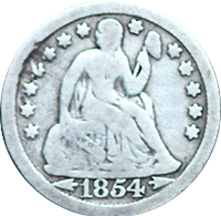 1854 O Seated Liberty Dime