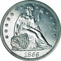 1855 Seated Liberty Dollar