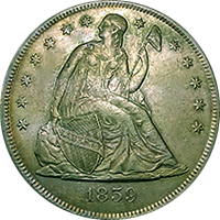 1859 O Seated Liberty Dollar