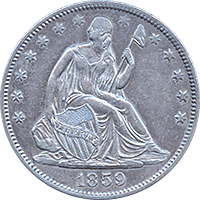 1859 O Seated Liberty Half Dollar