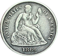 1860 Seated Liberty Dime
