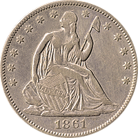 1861 O Seated Liberty Half Dollar
