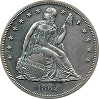 1862 Seated Liberty Dollar