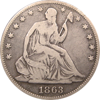 1863 Seated Liberty Half Dollar