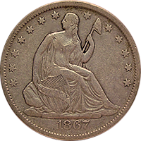 1867 Seated Liberty Dollar