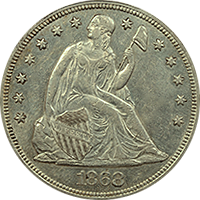 1868 Seated Liberty Dollar