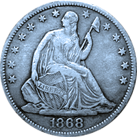1868 Seated Liberty Half Dollar