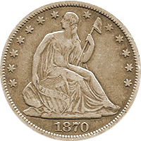 1870 CC Seated Liberty Dollar