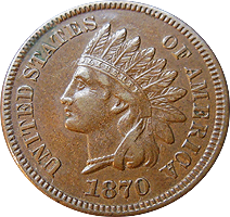 1870 Indian Head Penny