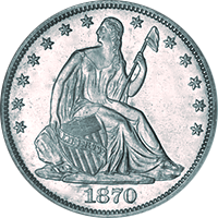 1870 S Seated Liberty Dollar
