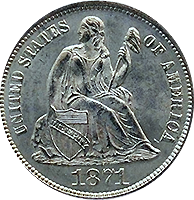 1871 Seated Liberty Dime