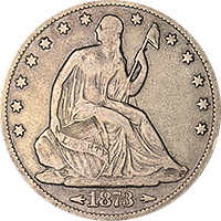 1873 S Seated Liberty Half Dollar