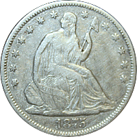 1875 CC Seated Liberty Half Dollar