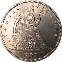 1877 CC Seated Liberty Half Dollar