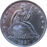 1881 Seated Liberty Half Dollar