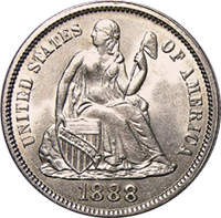 1888 Seated Liberty Dime