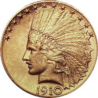 1910 D Indian Head Gold Eagle