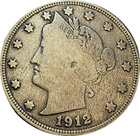 1912 D Liberty Head V Nickel