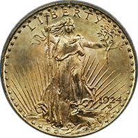 1924 D St Gaudens Double Eagle