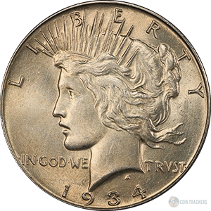 1934 dollar peace value cointrackers coins silver worth year