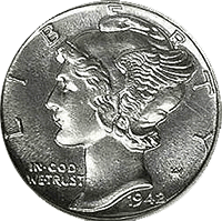 1941 Mercury Dime Value Chart