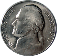 1949 S Jefferson Nickel
