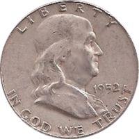 1952 D Ben Franklin Half Dollar