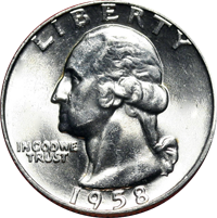 1958 D Washington Quarter