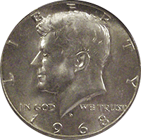 1968 Kennedy Silver Half Dollar Value Chart