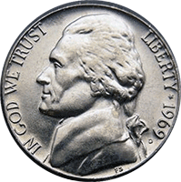 1969 S Jefferson Nickel