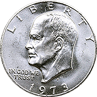 1973 D Eisenhower Dollar