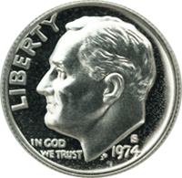 1974 D Roosevelt Dime