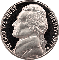 1977 S Jefferson Nickel Proof