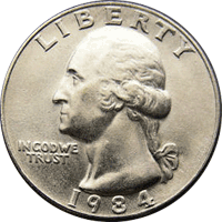 1984 D Washington Quarter