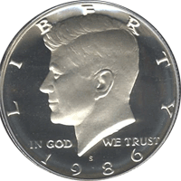 1986 S Kennedy Half Dollar Proof