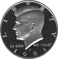 1991 S Kennedy Half Dollar Proof