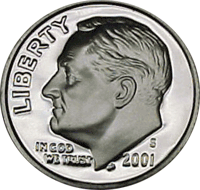 2001 P Roosevelt Dime