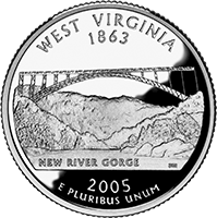 2005 S West Virginia State Quarter Proof