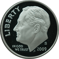 Roll Uncirculated 2009-P Roosevelt Dime.BU  GREAT COINS