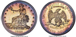 1885 T$1 Trade PR63+ Cameo