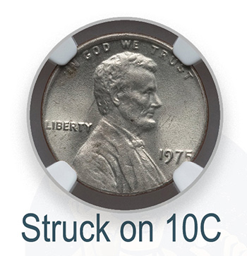 1975 10c Planchet Error Penny