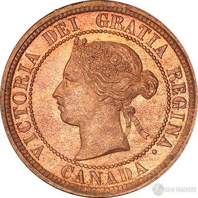 1876 H Canadian Victoria Cent