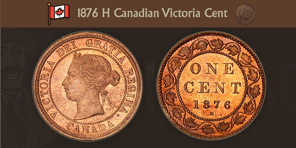 1876 H Canadian Victoria Cent